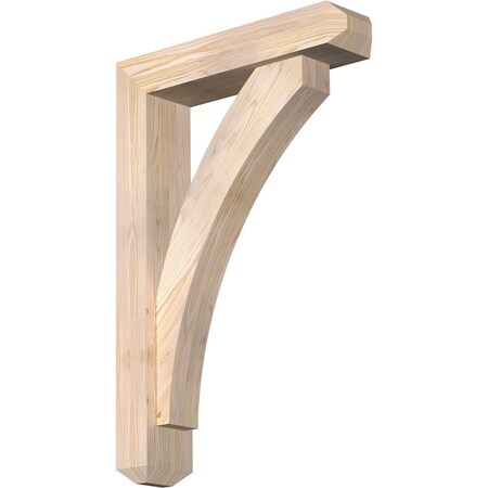 Ekena Millwork Thorton Craftsman Smooth Bracket w/ Offset Brace, Douglas Fir, 5 1/2"W x 24"D x 36"H BKT0604X24X36THR04SDF